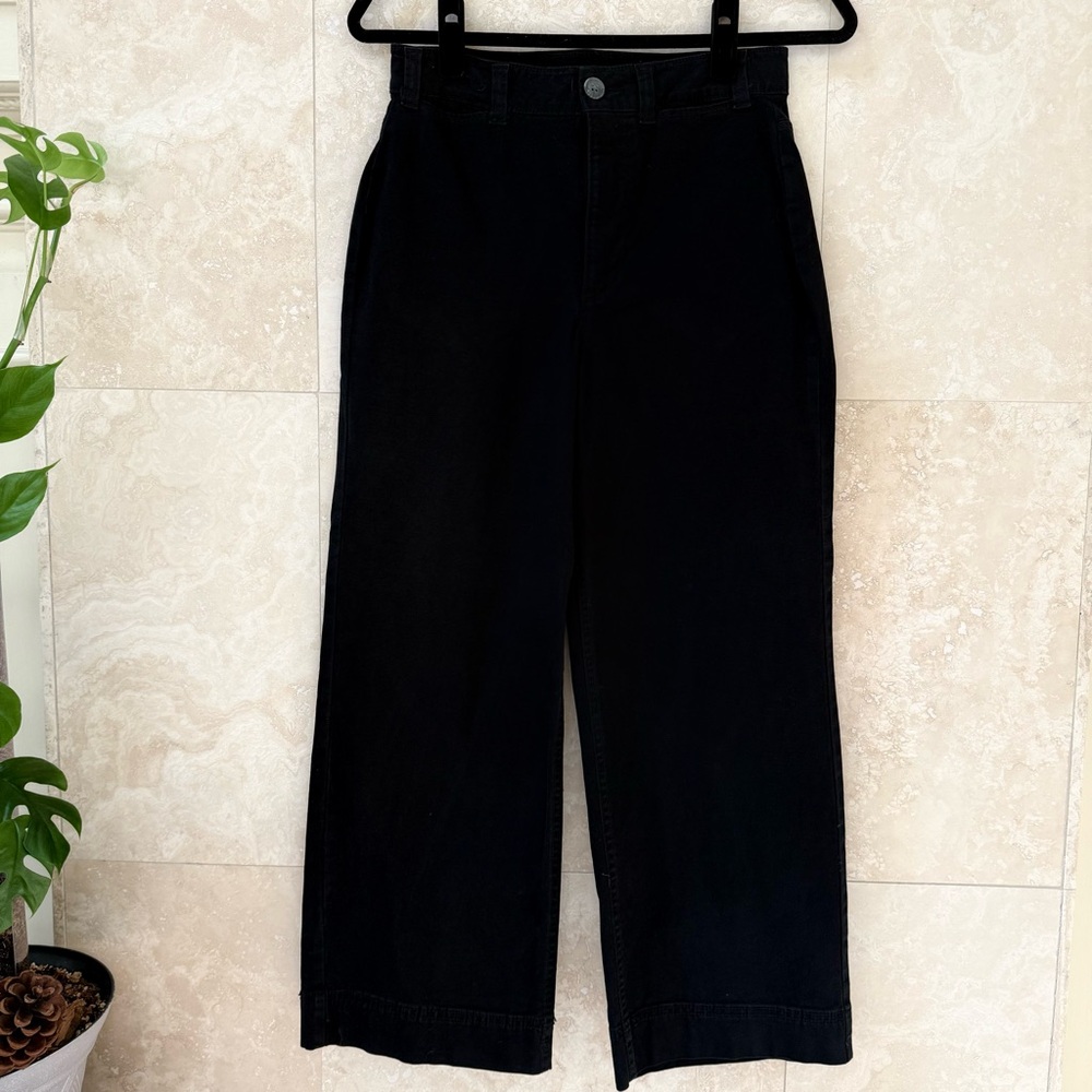 Old Navy High Rise Wide Leg Pants Black Size 2 Cropped
